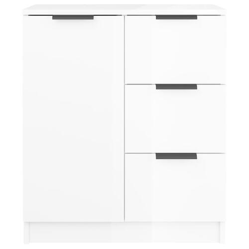 Skænk 60x30x70 cm konstrueret træ hvid højglans