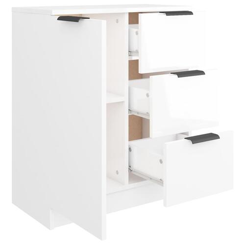 Skænk 60x30x70 cm konstrueret træ hvid højglans