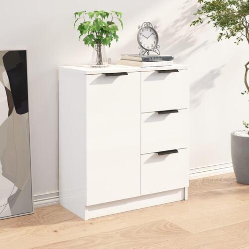 Skænk 60x30x70 cm konstrueret træ hvid højglans