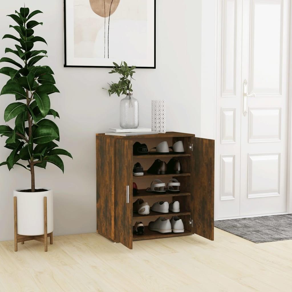 Skoskab 60x35x70 cm konstrueret træ røget egetræ