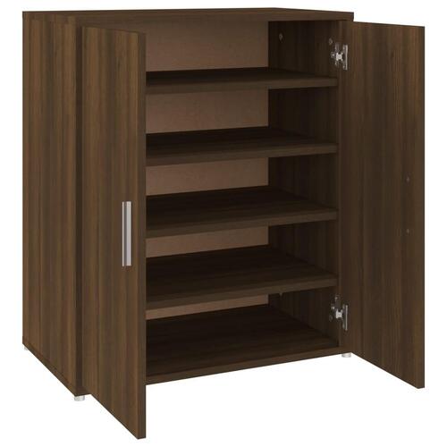 Skoskab 60x35x70 cm konstrueret træ brun egetræsfarve