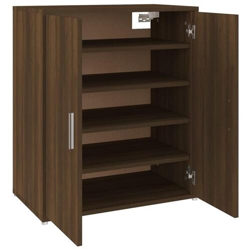 Skoskab 60x35x70 cm konstrueret træ brun egetræsfarve