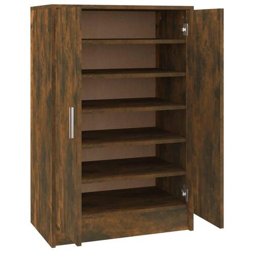 Skoskab 60x35x92 cm konstrueret træ røget egetræ