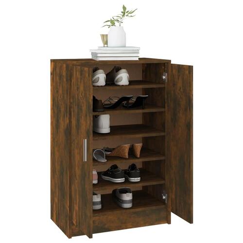 Skoskab 60x35x92 cm konstrueret træ røget egetræ