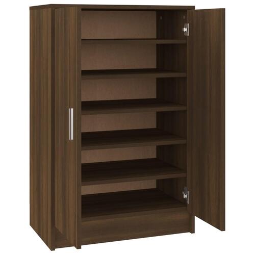 Skoskab 60x35x92 cm konstrueret træ brun egetræsfarve