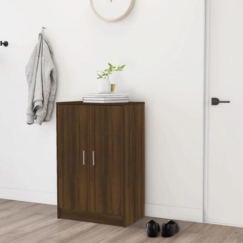 Skoskab 60x35x92 cm konstrueret træ brun egetræsfarve