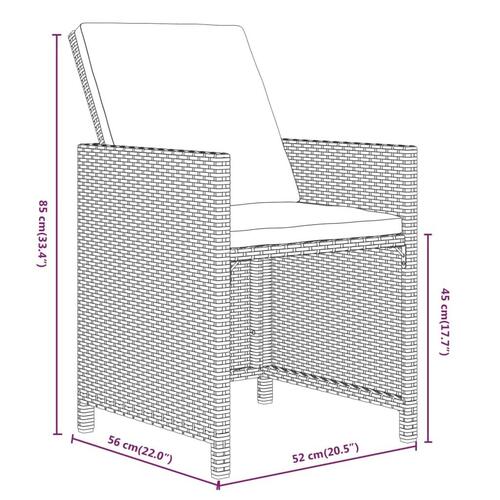 Spisebordssæt til haven 15 dele med hynder polyrattan beige