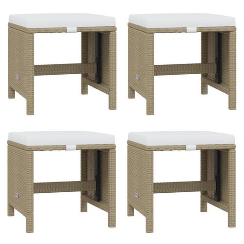 Spisebordssæt til haven 15 dele med hynder polyrattan beige