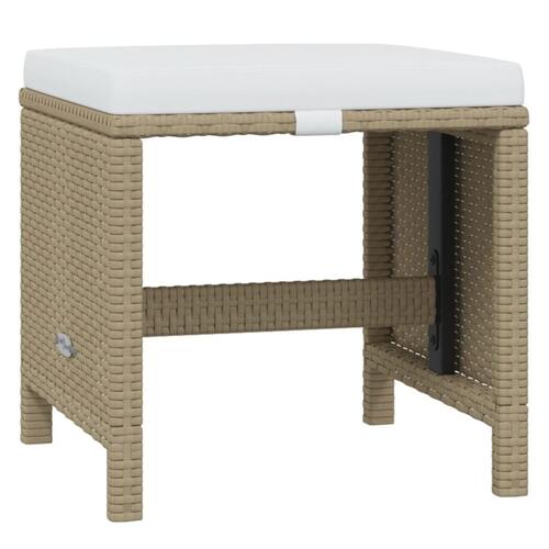 Spisebordssæt til haven 15 dele med hynder polyrattan beige
