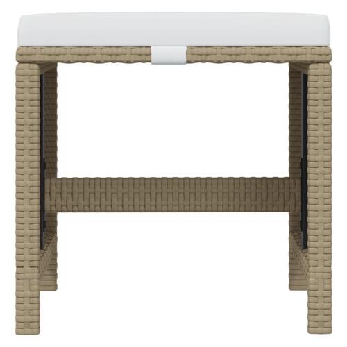 Spisebordssæt til haven 15 dele med hynder polyrattan beige