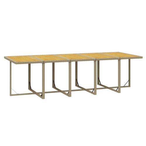 Spisebordssæt til haven 15 dele med hynder polyrattan beige