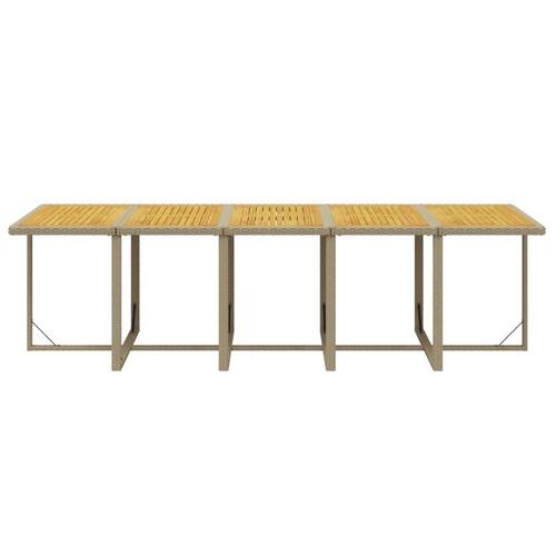 Spisebordssæt til haven 15 dele med hynder polyrattan beige