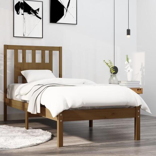 Sengeramme 75x190 cm Small Single massivt træ gyldenbrun