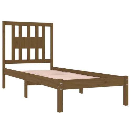 Sengeramme 75x190 cm Small Single massivt træ gyldenbrun