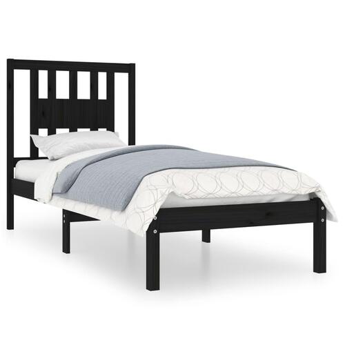 Sengeramme 75x190 cm Small Single massivt træ sort