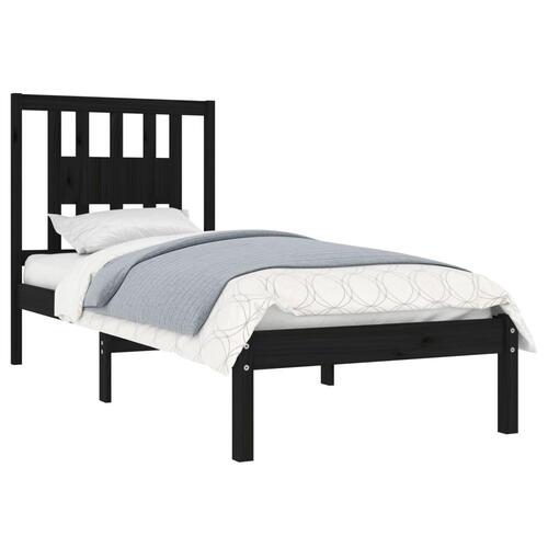Sengeramme 75x190 cm Small Single massivt træ sort