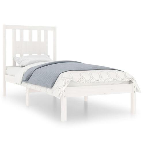 Sengeramme 90x190 cm Single massivt træ hvid