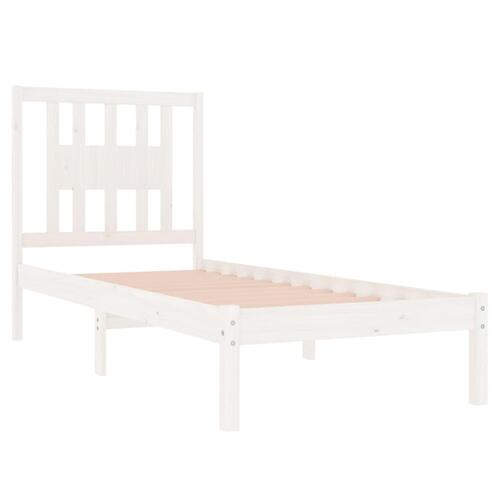 Sengeramme 90x190 cm Single massivt træ hvid