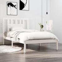 Sengeramme 90x200 cm massivt fyrretræ hvid