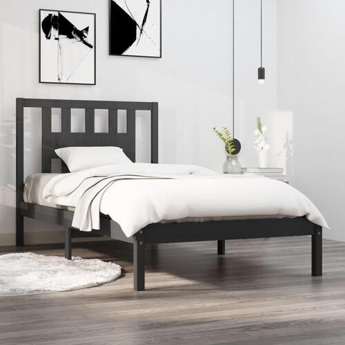 Sengeramme 100x200 cm massivt fyrretræ grå