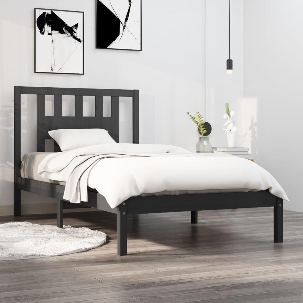 Sengeramme 100x200 cm massivt fyrretræ grå