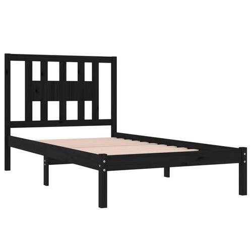 Sengeramme 100x200 cm massivt fyrretræ sort