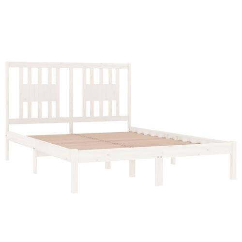 Sengeramme 120x200 cm massivt fyrretræ hvid