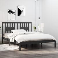 Sengeramme 150x200 cm King Size massivt fyrretræ grå