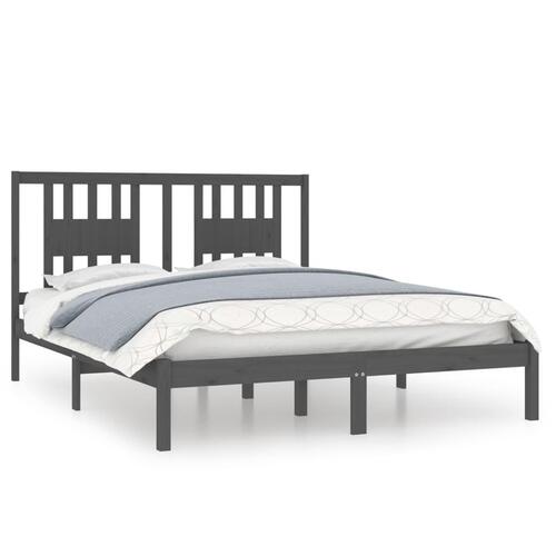 Sengeramme 150x200 cm King Size massivt fyrretræ grå