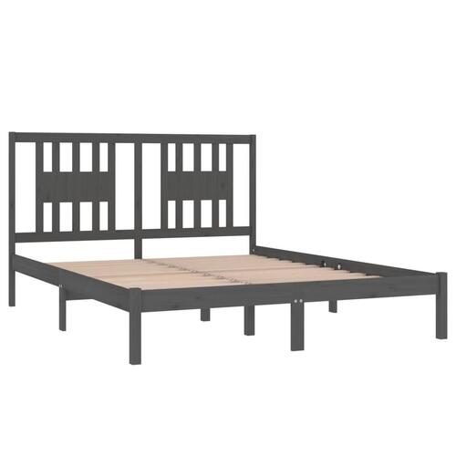Sengeramme 150x200 cm King Size massivt fyrretræ grå