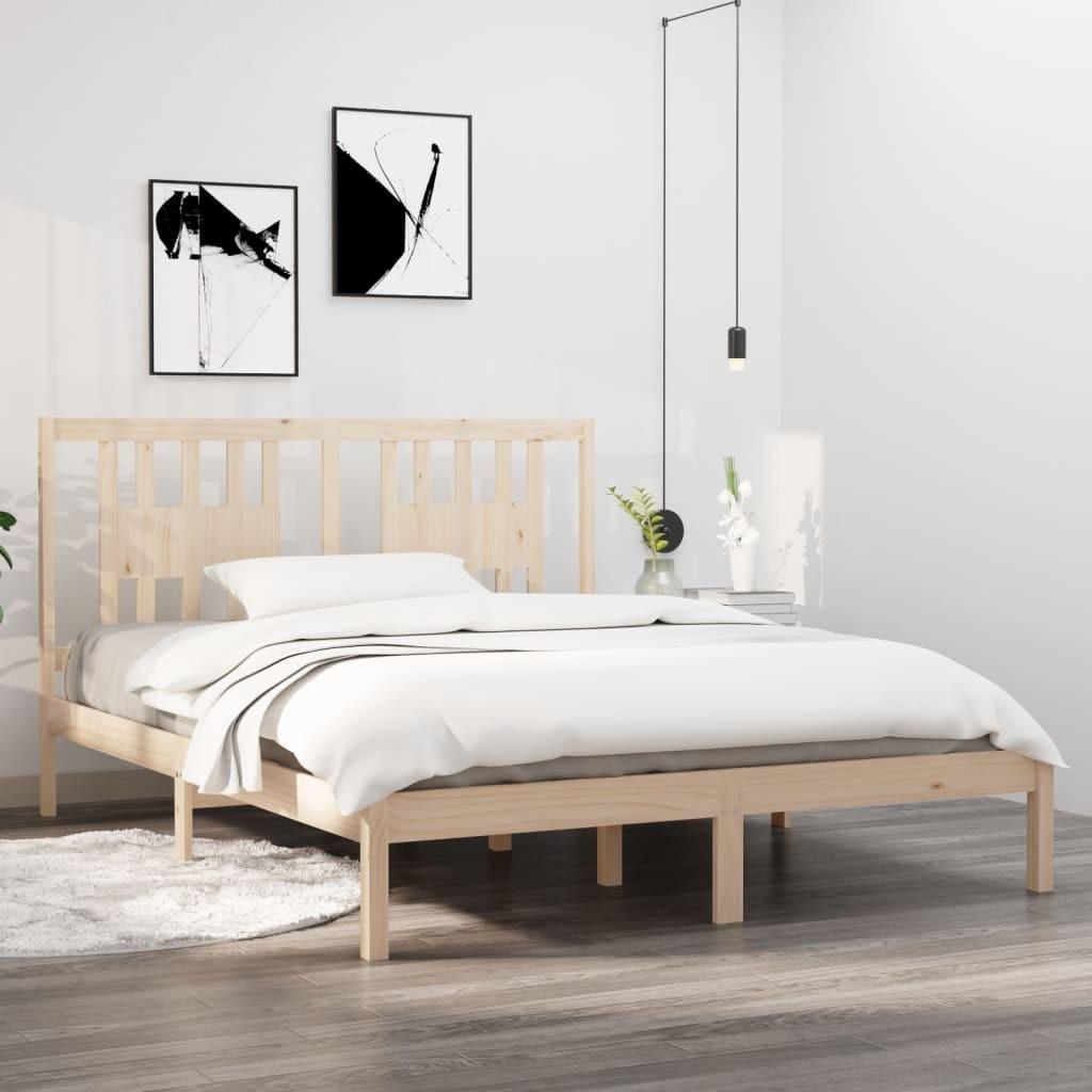 Sengeramme 160x200 cm massivt fyrretræ