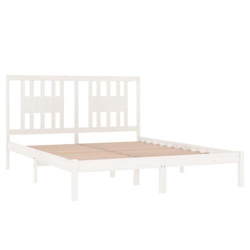 Sengeramme 160x200 cm massivt fyrretræ hvid