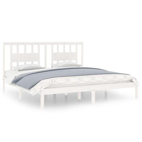 Sengestel 180x200 cm Super King massivt fyrretræ hvid
