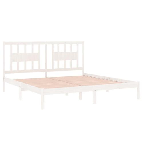 Sengeramme 200x200 cm massivt fyrretræ hvid