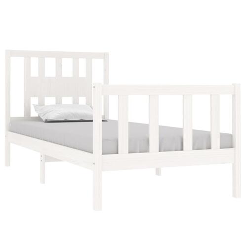 Sengeramme 75x190 cm Small Single massivt træ hvid
