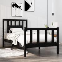 Sengeramme 75x190 cm Small Single massivt træ sort