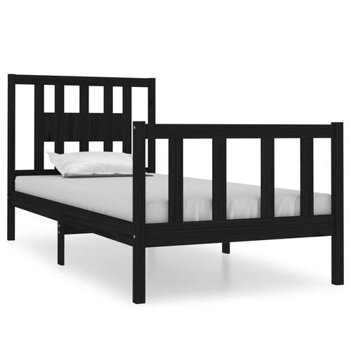 Sengeramme 75x190 cm Small Single massivt træ sort
