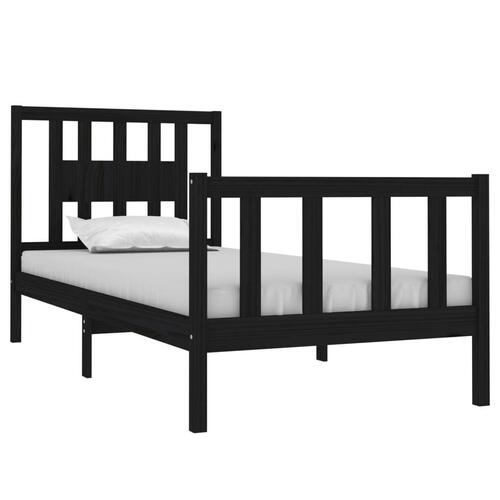 Sengeramme 75x190 cm Small Single massivt træ sort