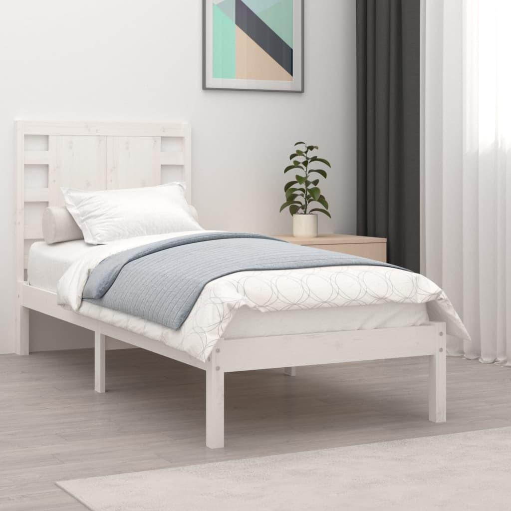 Sengeramme 75x190 cm Small Single massivt træ hvid