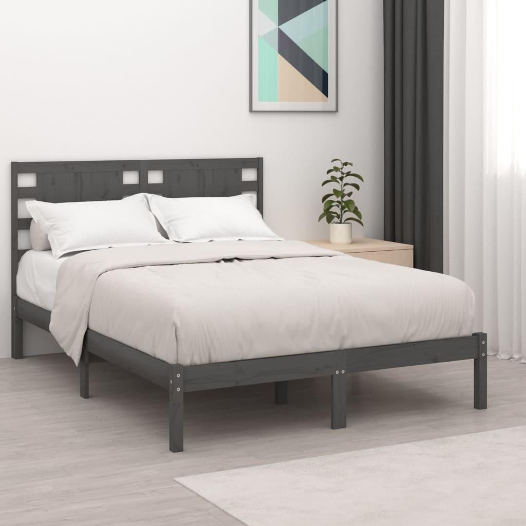Sengeramme 120x190 cm Small Double massivt træ grå