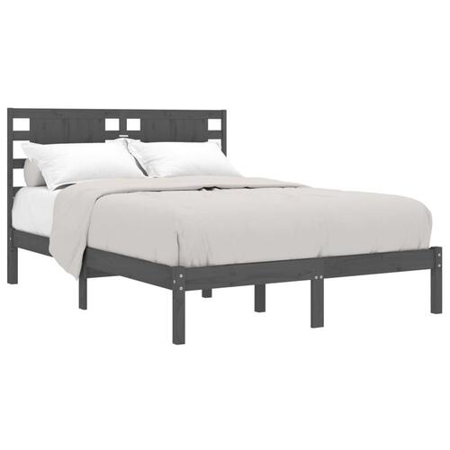 Sengeramme 120x190 cm Small Double massivt træ grå
