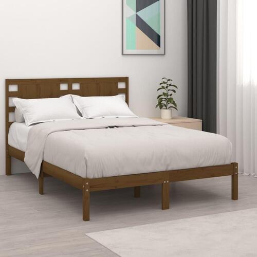 Sengeramme 120x190 cm Small Double massivt træ gyldenbrun