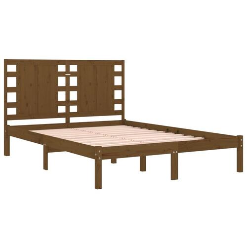 Sengeramme 120x190 cm Small Double massivt træ gyldenbrun