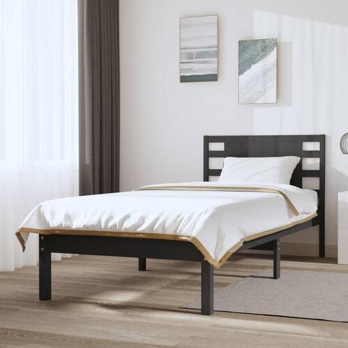 Sengeramme 90x200 cm massivt fyrretræ grå
