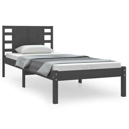 Sengeramme 90x200 cm massivt fyrretræ grå