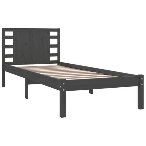 Sengeramme 90x200 cm massivt fyrretræ grå