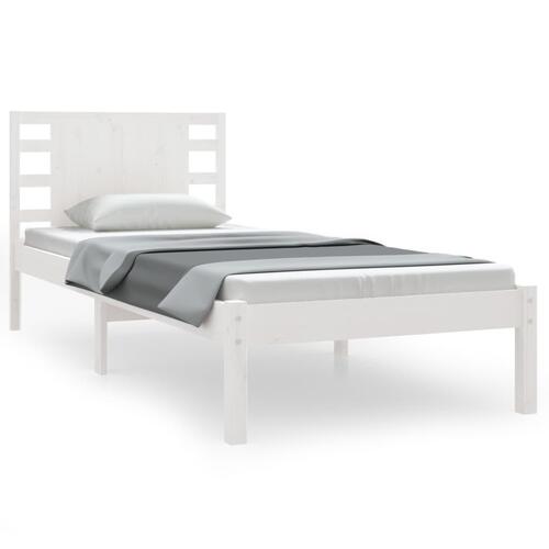 Sengeramme uden madras 100x200 cm massivt fyrretræ hvid