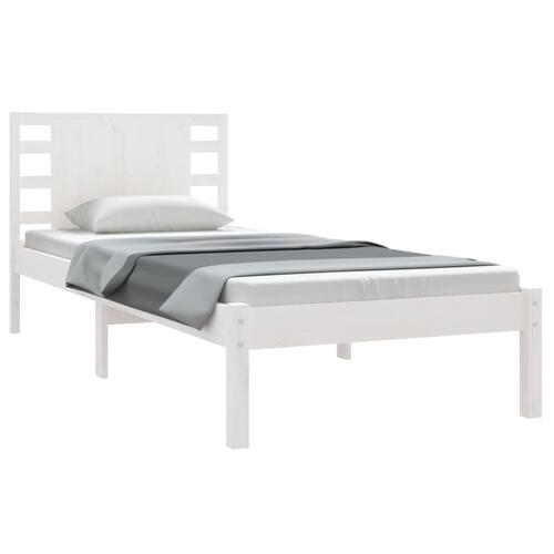 Sengeramme uden madras 100x200 cm massivt fyrretræ hvid