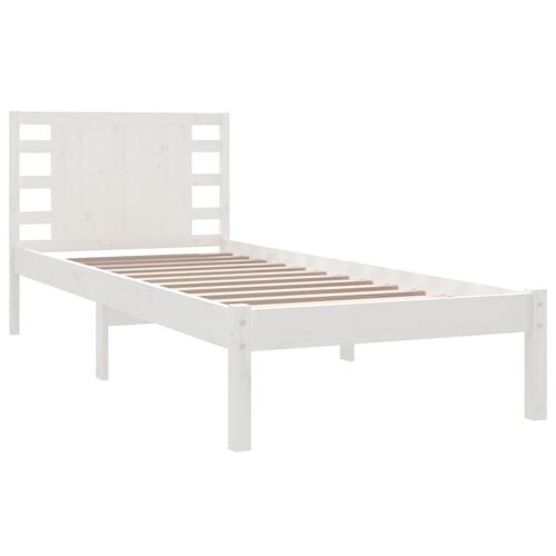 Sengeramme uden madras 100x200 cm massivt fyrretræ hvid