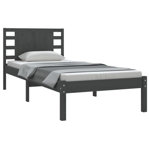Sengeramme 100x200 cm massivt fyrretræ grå